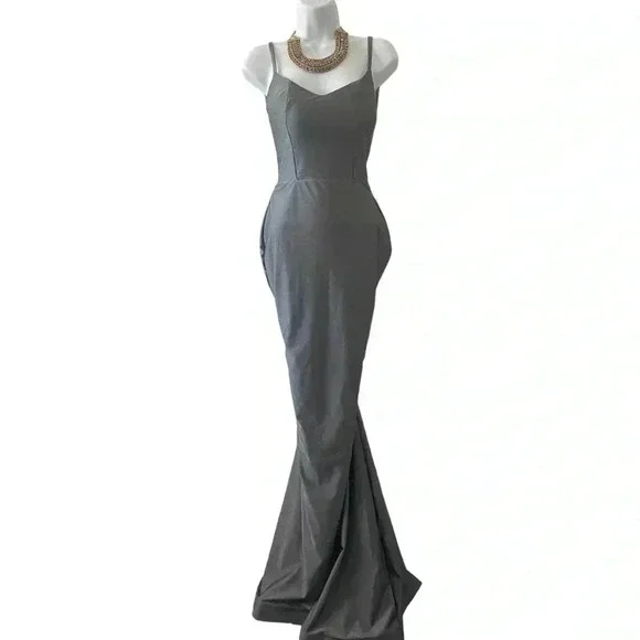 Jessica Angel 974 Formal Mermaid Gown XS | Sleeveless Jersey Evening Dress Scoop - Picture 8 of 8